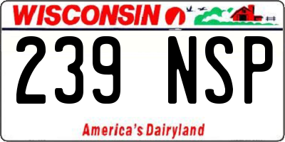 WI license plate 239NSP