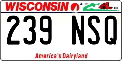 WI license plate 239NSQ