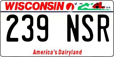 WI license plate 239NSR
