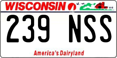 WI license plate 239NSS