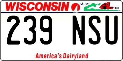WI license plate 239NSU