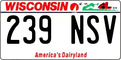 WI license plate 239NSV