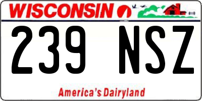 WI license plate 239NSZ