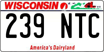 WI license plate 239NTC