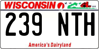 WI license plate 239NTH
