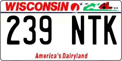 WI license plate 239NTK
