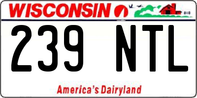WI license plate 239NTL