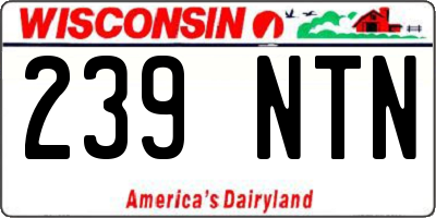 WI license plate 239NTN
