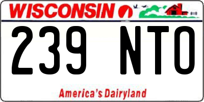 WI license plate 239NTO