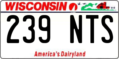WI license plate 239NTS