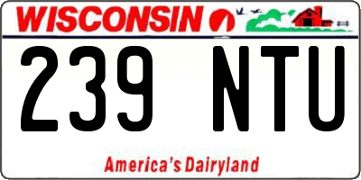 WI license plate 239NTU