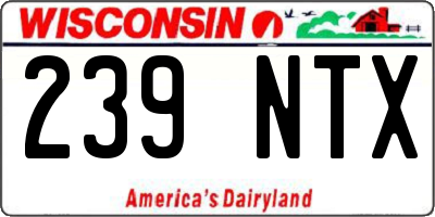 WI license plate 239NTX