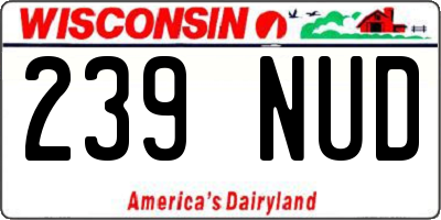 WI license plate 239NUD
