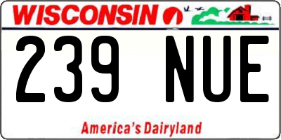 WI license plate 239NUE