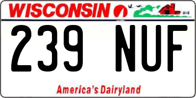 WI license plate 239NUF