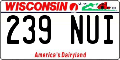 WI license plate 239NUI