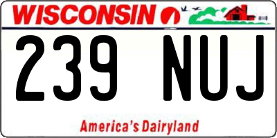 WI license plate 239NUJ