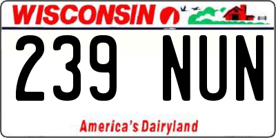 WI license plate 239NUN