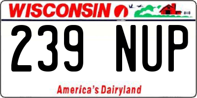 WI license plate 239NUP