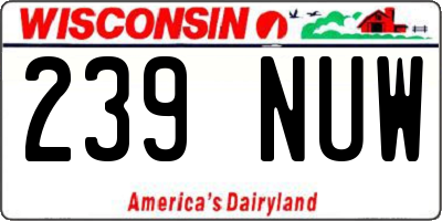 WI license plate 239NUW