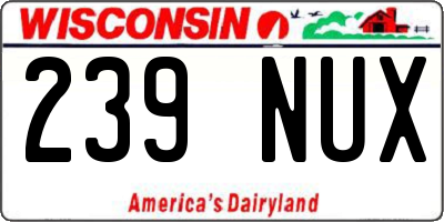 WI license plate 239NUX