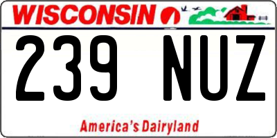 WI license plate 239NUZ