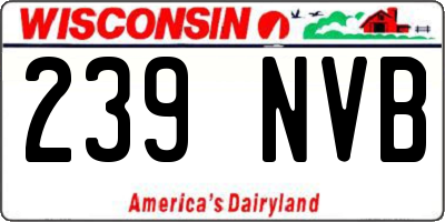 WI license plate 239NVB