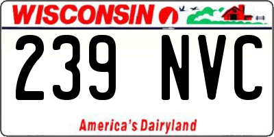 WI license plate 239NVC
