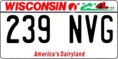 WI license plate 239NVG