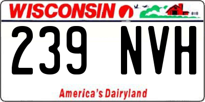 WI license plate 239NVH