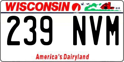 WI license plate 239NVM