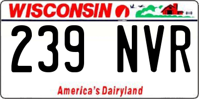 WI license plate 239NVR