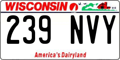 WI license plate 239NVY