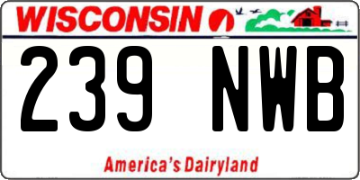 WI license plate 239NWB