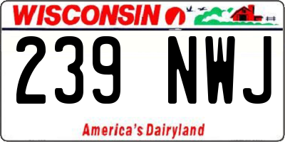WI license plate 239NWJ