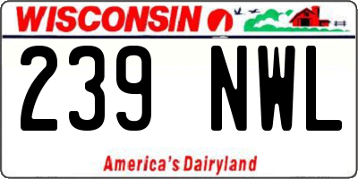 WI license plate 239NWL