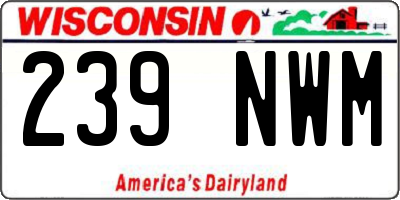 WI license plate 239NWM
