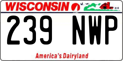 WI license plate 239NWP