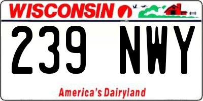 WI license plate 239NWY
