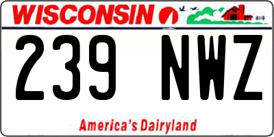 WI license plate 239NWZ