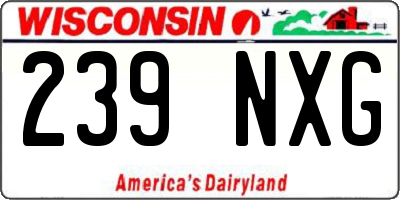 WI license plate 239NXG