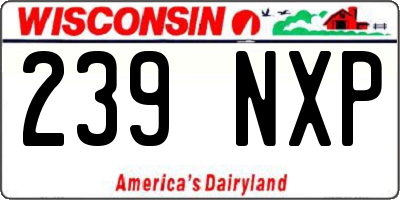 WI license plate 239NXP