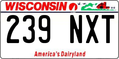 WI license plate 239NXT
