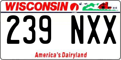 WI license plate 239NXX