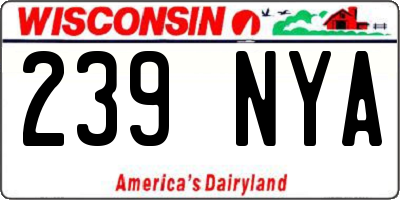 WI license plate 239NYA