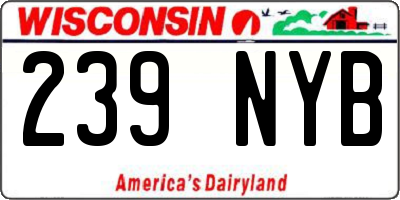 WI license plate 239NYB