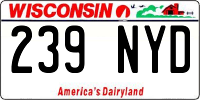 WI license plate 239NYD