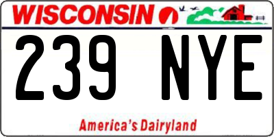WI license plate 239NYE