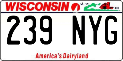 WI license plate 239NYG