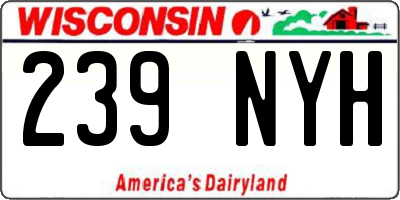 WI license plate 239NYH